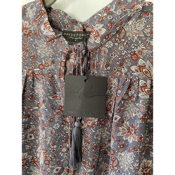 Dress Forum Floral Long Sleeve Short Peasant Dress Small - Picture 2 of 13